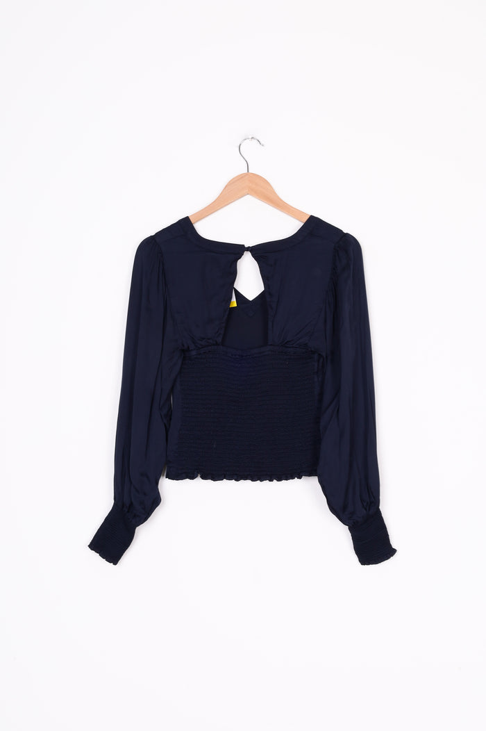 Max Womens Blue Blouse Size 6