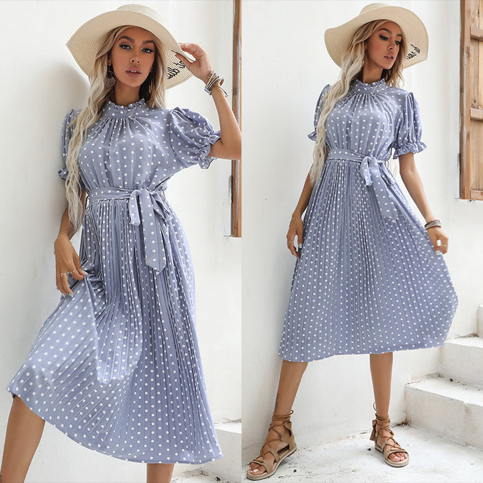 Medium Sleeve Round Neck Hollow Dress