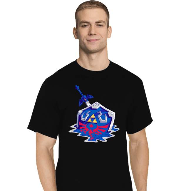 Daily_Deal_Shirts T-Shirts, Tall / Large / Black Melting Shield and Sword