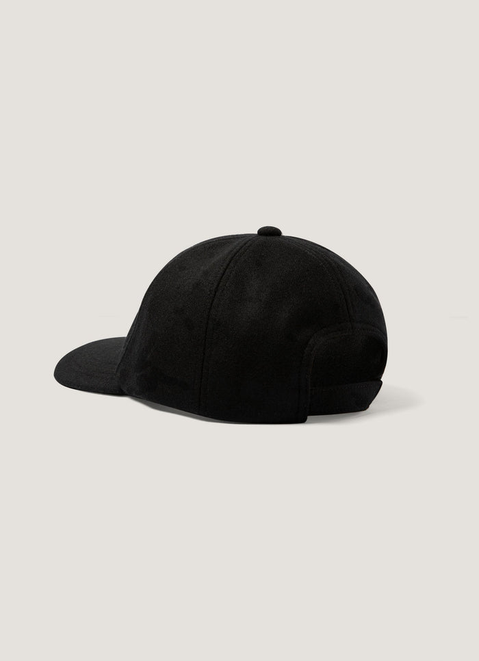 Men's Boiled Wool Cap in Black