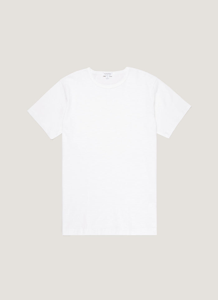 Men's Cellular Cotton Underwear T-shirt in White