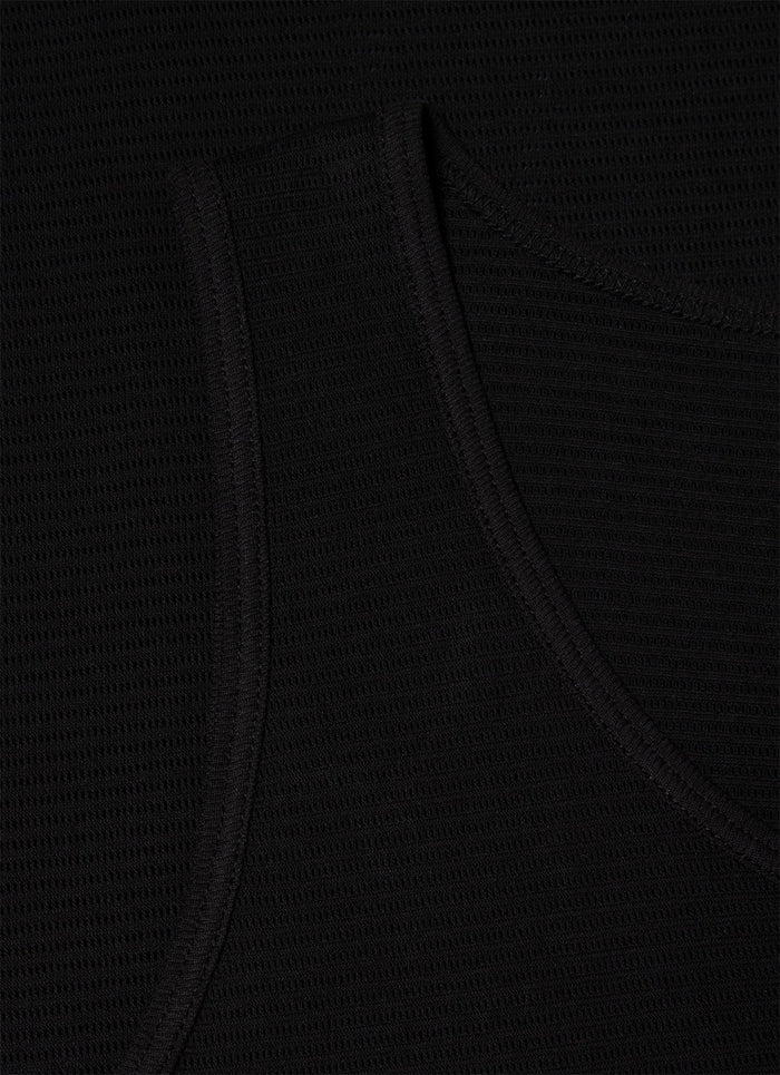 Men's Cellular Cotton Underwear Vest in Black