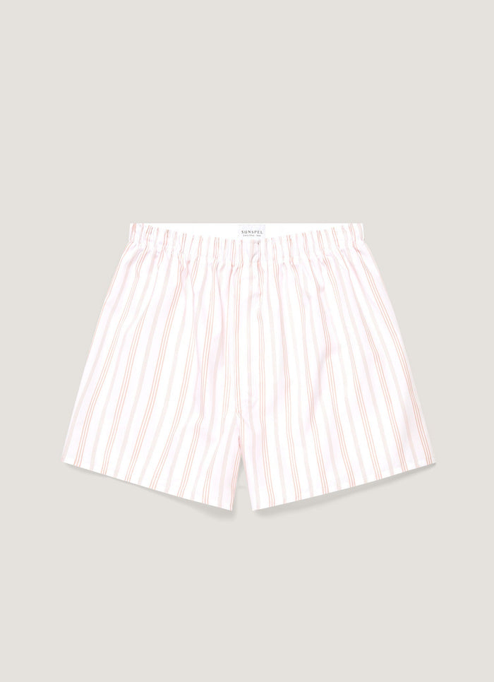 Men's Classic Boxer Short in Pale Pink Stripe