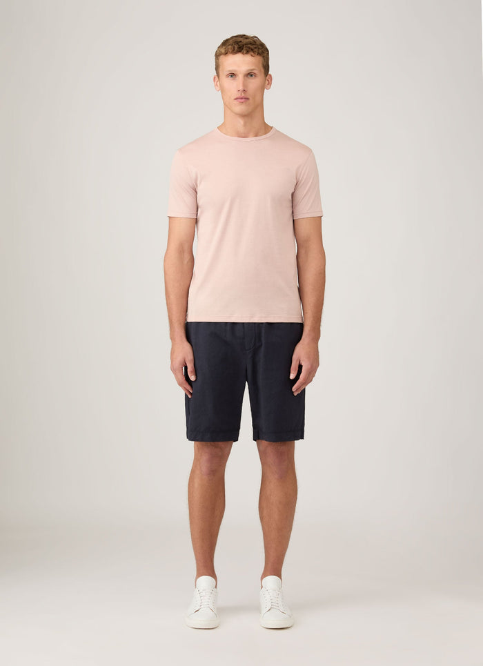 Men's Cotton Linen Drawstring Shorts in Navy