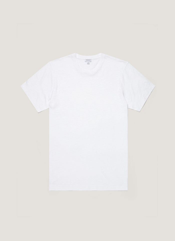 Men's Cotton Linen T-shirt in White