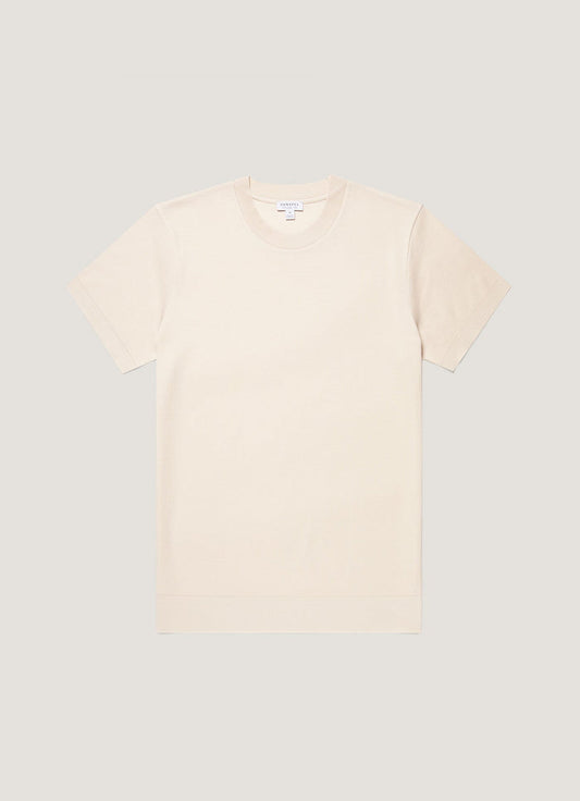 Men's Cotton Piqué T-shirt in Swansdown