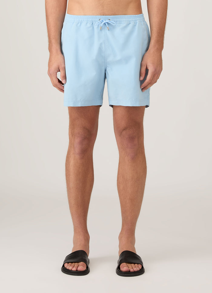 Men's Drawstring Swim Shorts in Light Blue