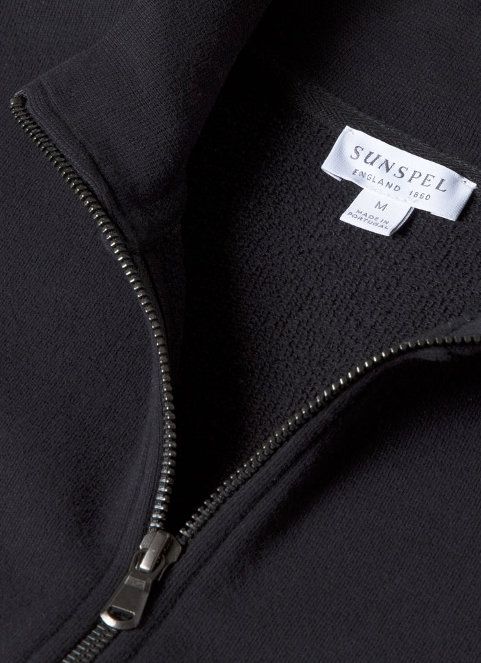 Men's Half Zip Loopback Sweatshirt in Black