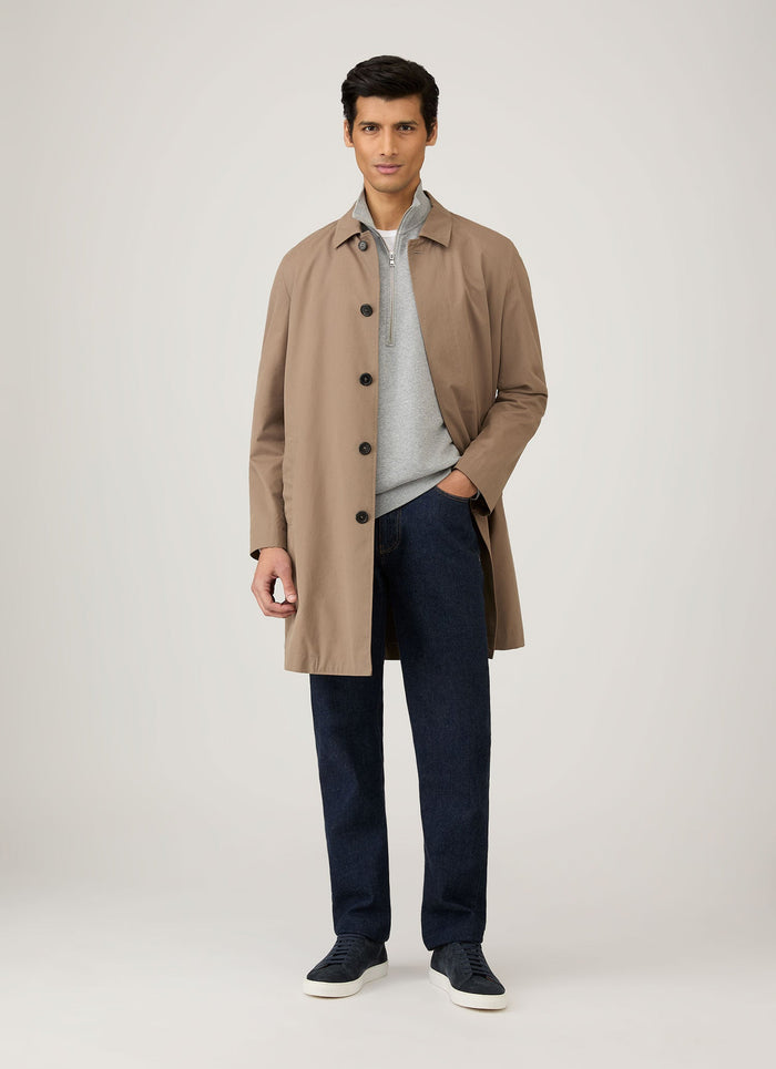 Men's Half Zip Loopback Sweatshirt in Grey Melange
