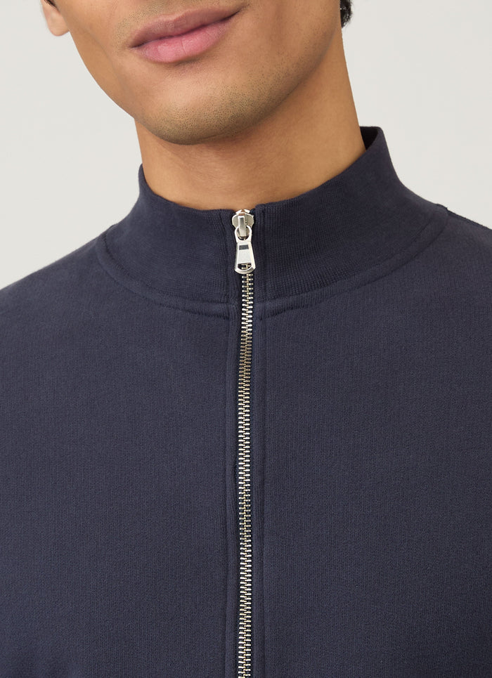 Men's Half Zip Loopback Sweatshirt in Navy