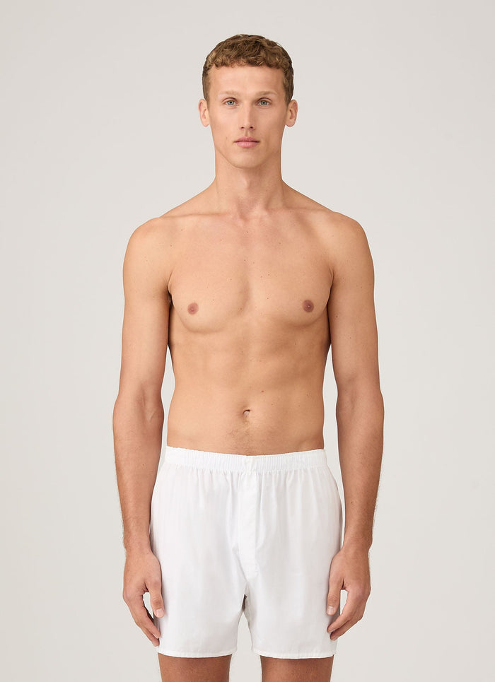 Men's Long Cut Classic Boxer Short in White