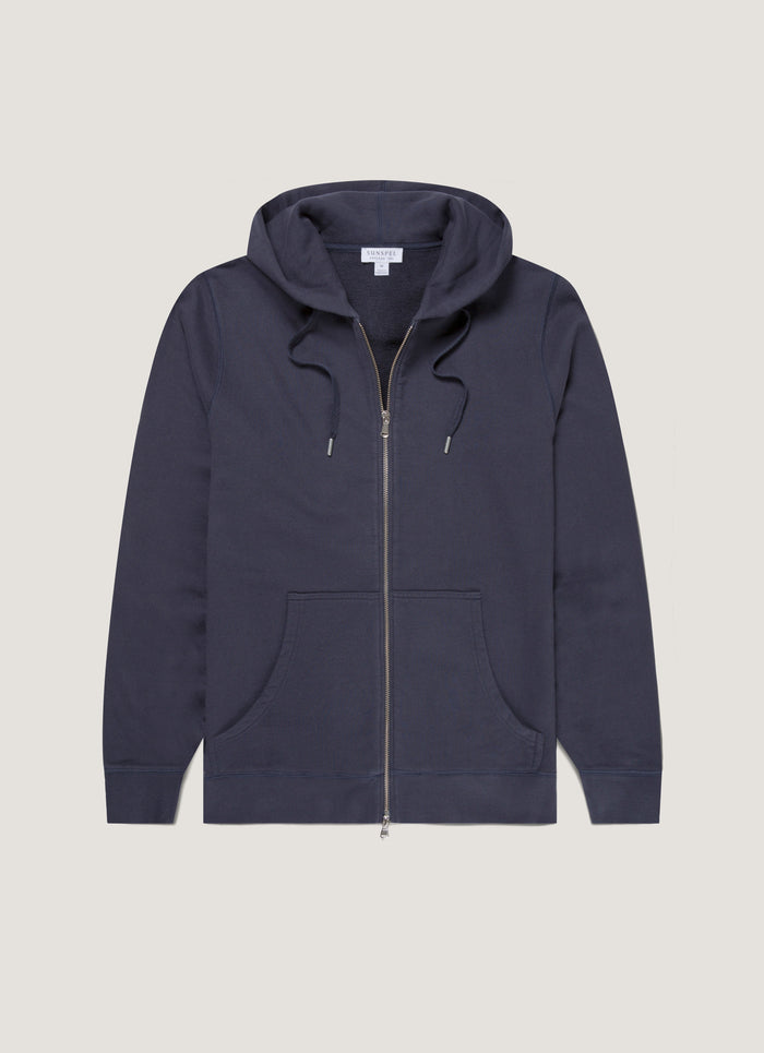 Men's Loopback Zip Hoodie in Navy