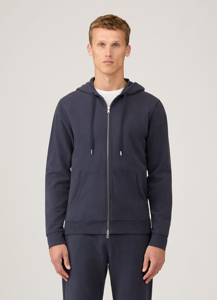 Men's Loopback Zip Hoodie in Navy