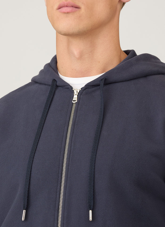 Men's Loopback Zip Hoodie in Navy