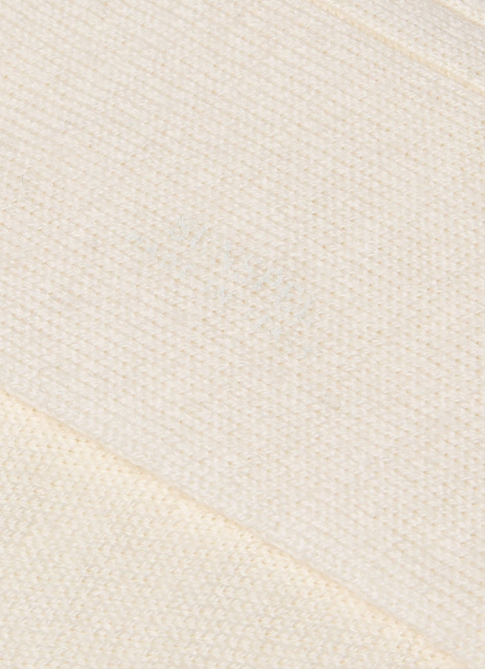 Men's Merino Wool Ribbed Socks in Archive White