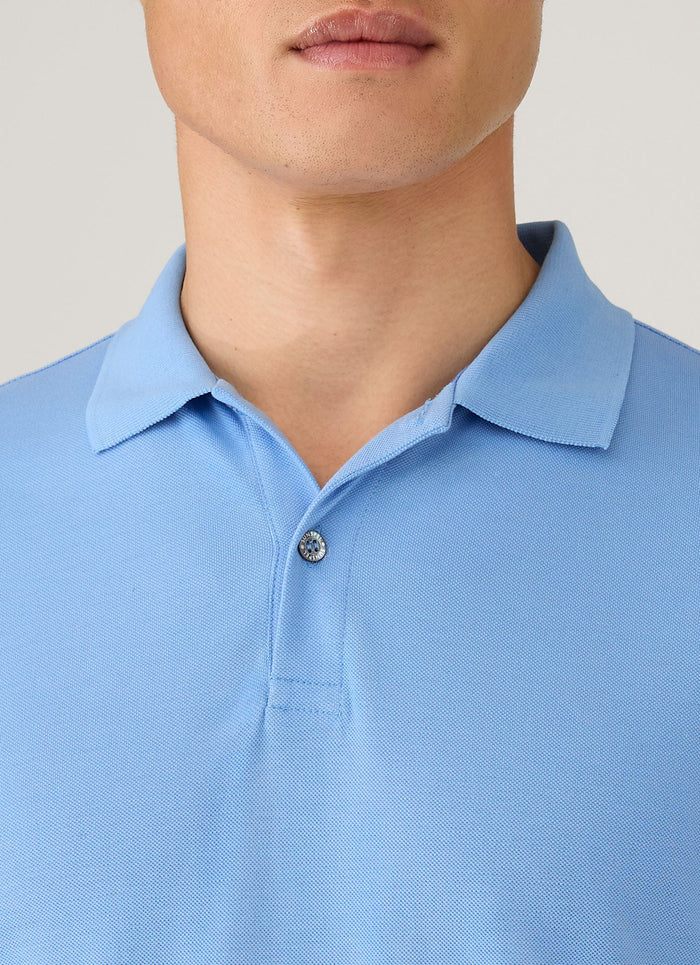 Men's Piqué Polo Shirt in Azure Blue