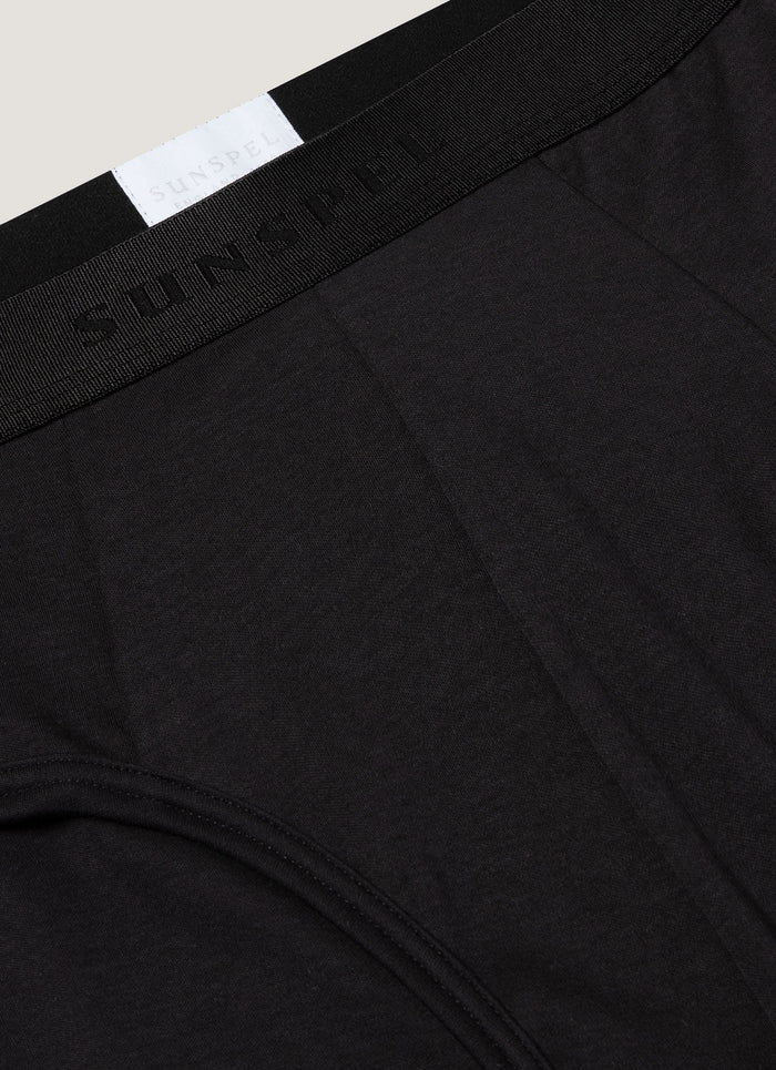 Men's Sea Island Cotton Briefs in Black