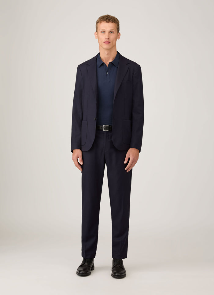 Men's Sea Island Cotton Jersey Polo Shirt in Navy