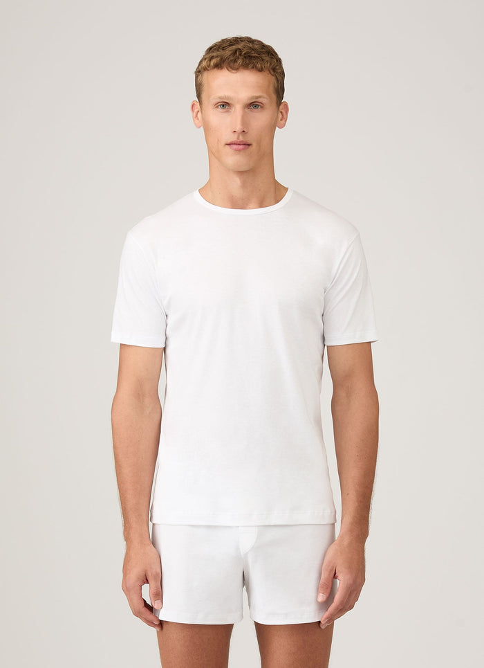 Men's Sea Island Cotton Underwear T-shirt in White