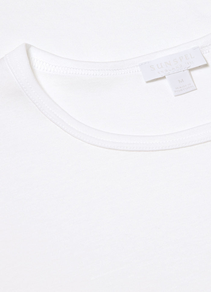 Men's Sea Island Cotton Underwear T-shirt in White