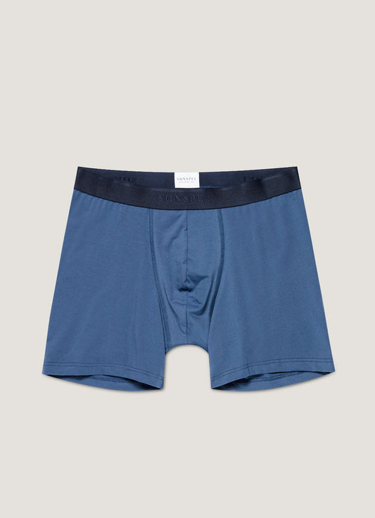 Men's Stretch Cotton Boxer Briefs in Atlantic Blue