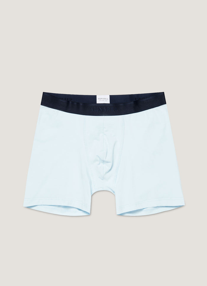 Men's Stretch Cotton Boxer Briefs in Light Blue