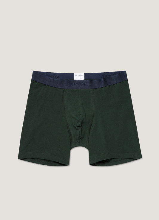 Men's Stretch Cotton Boxer Briefs in Seaweed
