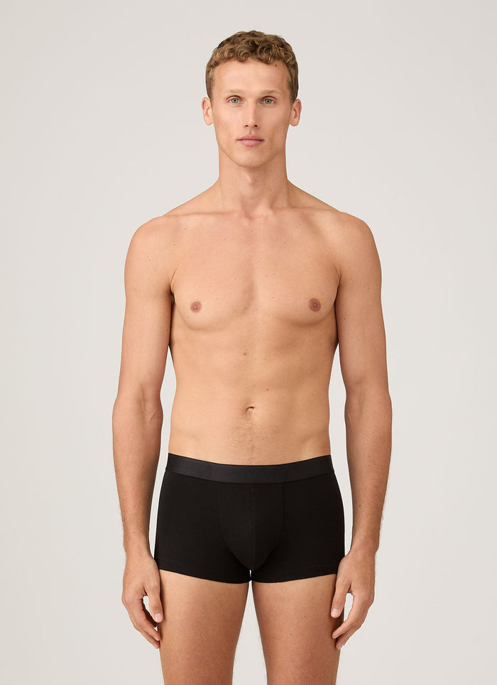 Men's Stretch Cotton Trunks 3-Pack in Black