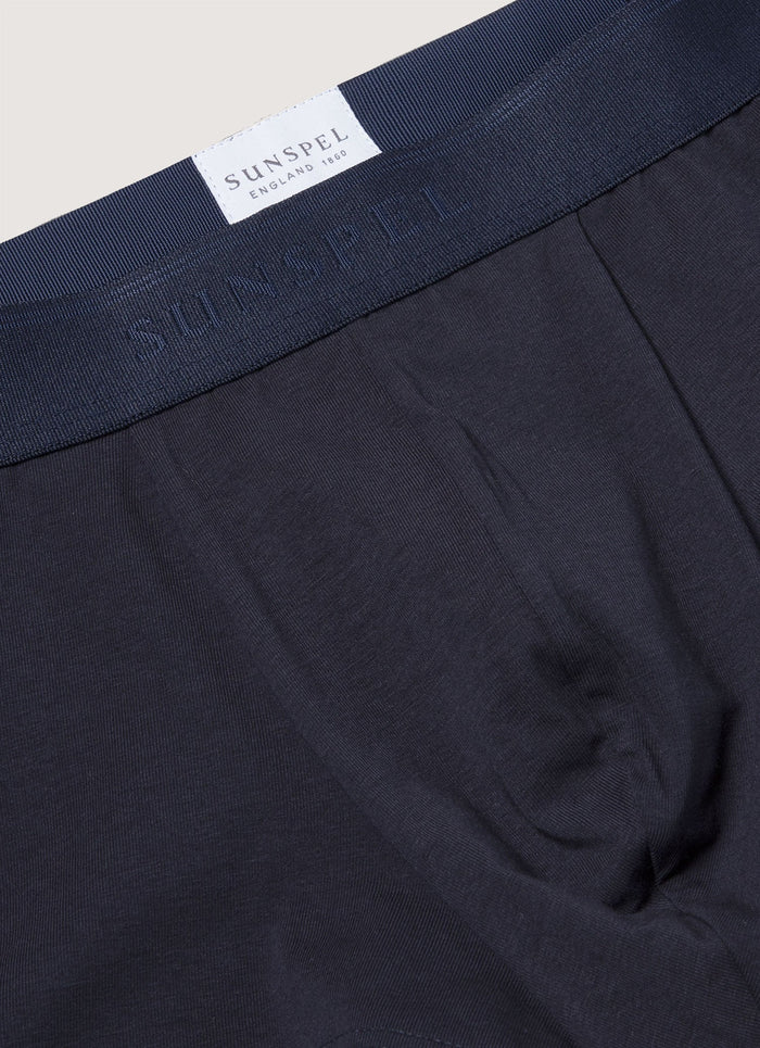 Men's Stretch Cotton Trunks 3-Pack in Navy