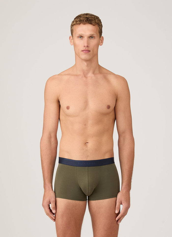 Men's Stretch Cotton Trunks in Khaki