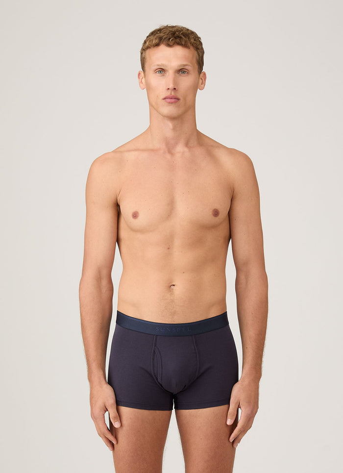 Men's Superfine Cotton Trunks in Navy