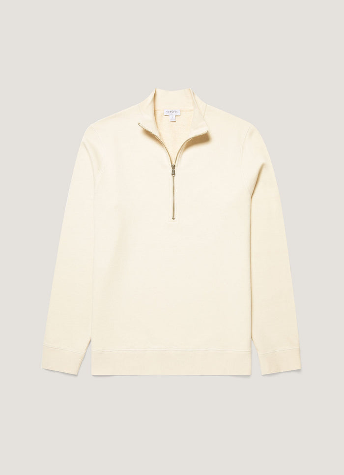 Men's Undyed Half Zip Loopback Sweatshirt in Undyed
