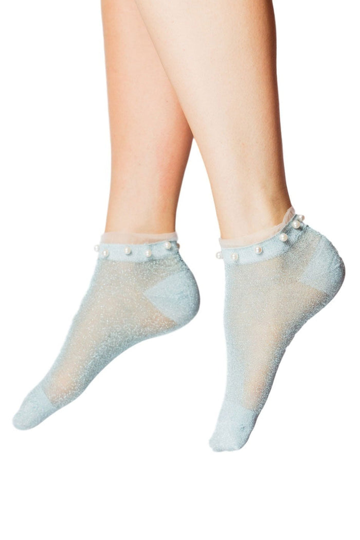 Mesh Beaded Trainer Sock 506