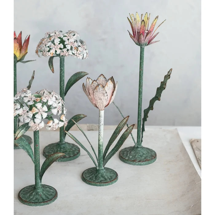 Metal Flower Taper Holder - Madison's Niche