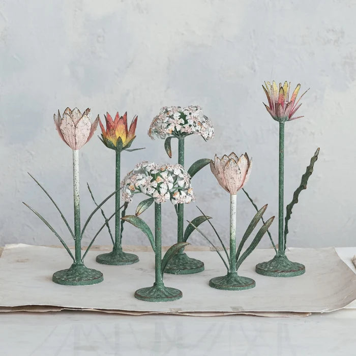Metal Flower Taper Holder - Madison's Niche