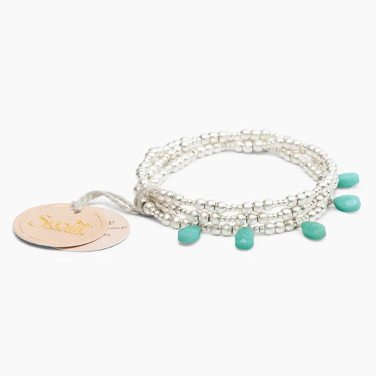 Metal Wrap Bracelet- Turquoise - Madison's Niche