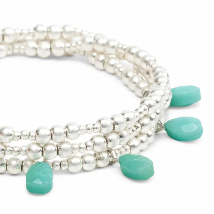 Metal Wrap Bracelet- Turquoise - Madison's Niche