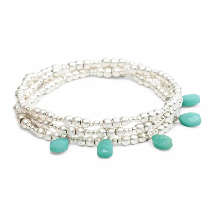 Metal Wrap Bracelet- Turquoise - Madison's Niche