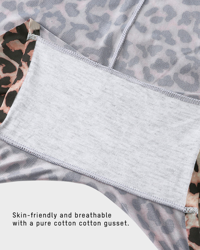 Mid-Rise Ice Silk Leopard Panties (6 Pack)
