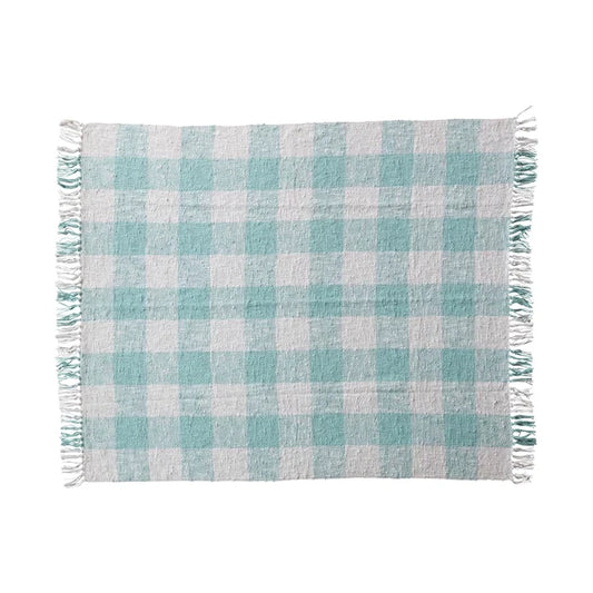 Mint Plaid Throw 60x50 - Madison's Niche
