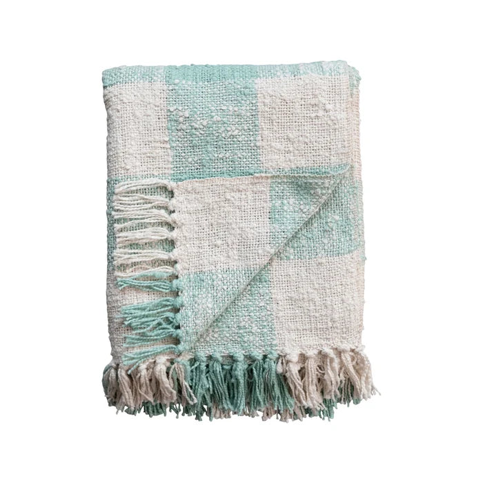 Mint Plaid Throw 60x50 - Madison's Niche