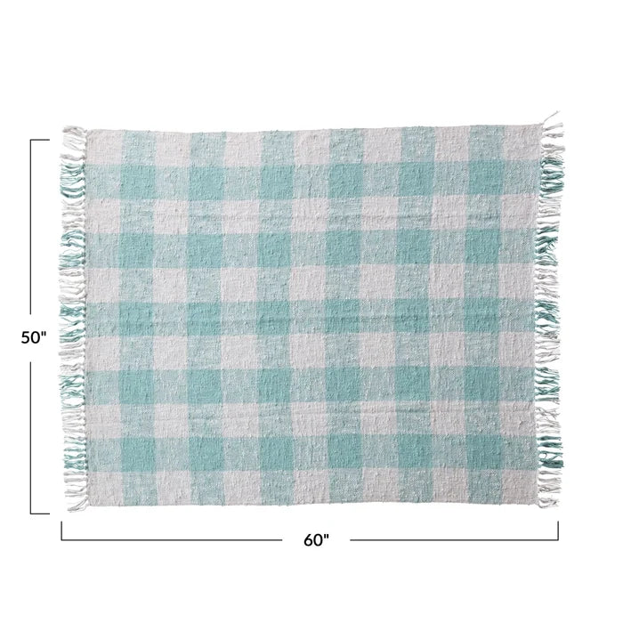 Mint Plaid Throw 60x50 - Madison's Niche