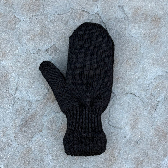 Mitten with Deer Skin - Black on Black