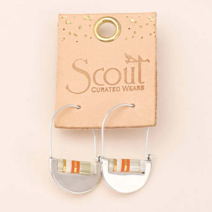 Miyuki Crescent Hoops in Mist Silver - Madison's Niche