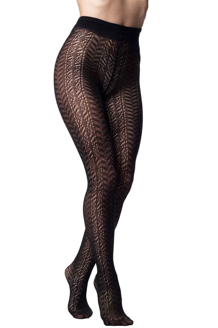 Mizar chevron  tights worn by a person on a white background