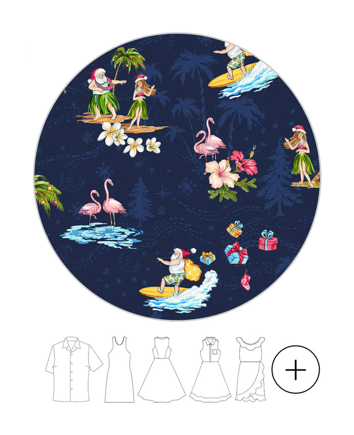 Mother Daughter Set in Christmas Navy