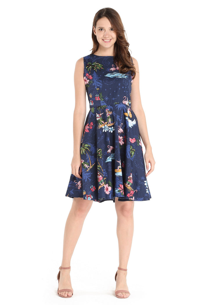 Mother Daughter Set in Christmas Navy