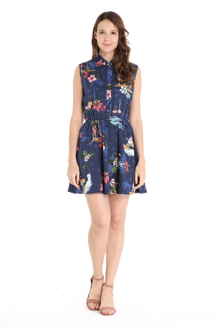 Mother Daughter Set in Christmas Navy
