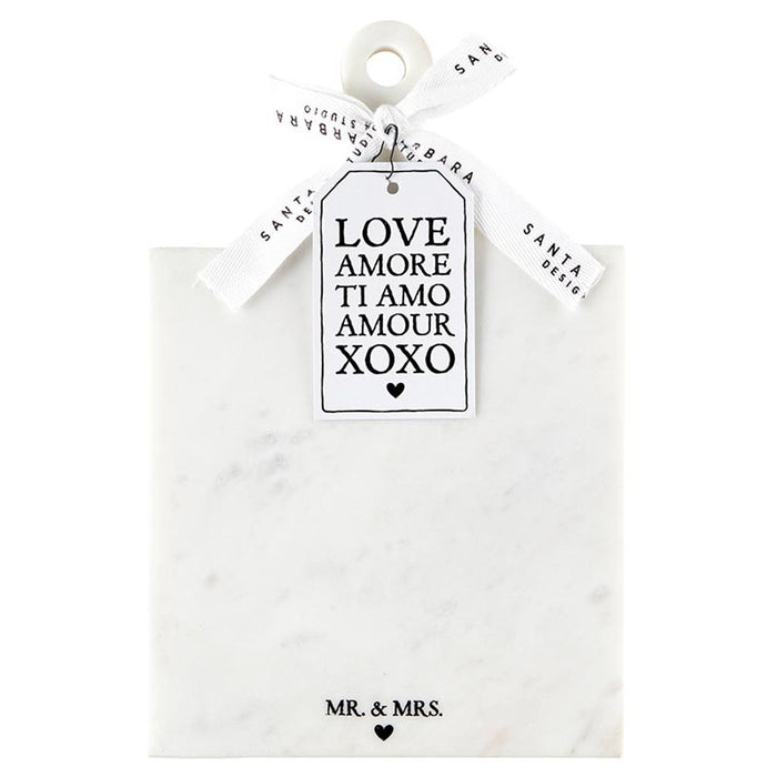 "Mrs. & Mr." Marble Board with Handle - Madison's Niche