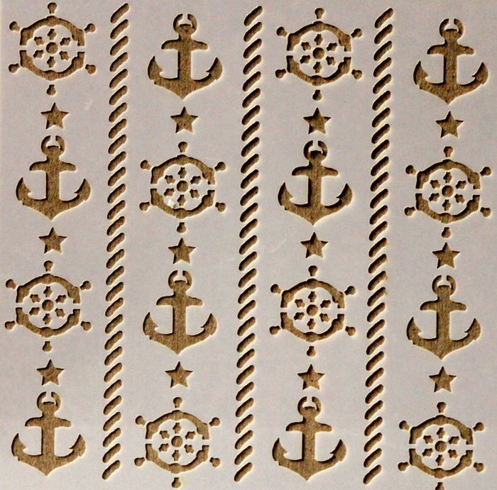 Nautical Borders Plastic Stencil - SCRAPBOOKFARE